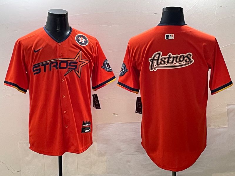 Men Houston Astros Blank Orange Three generations Joint Name 2025 Nike MLB Jersey style 6